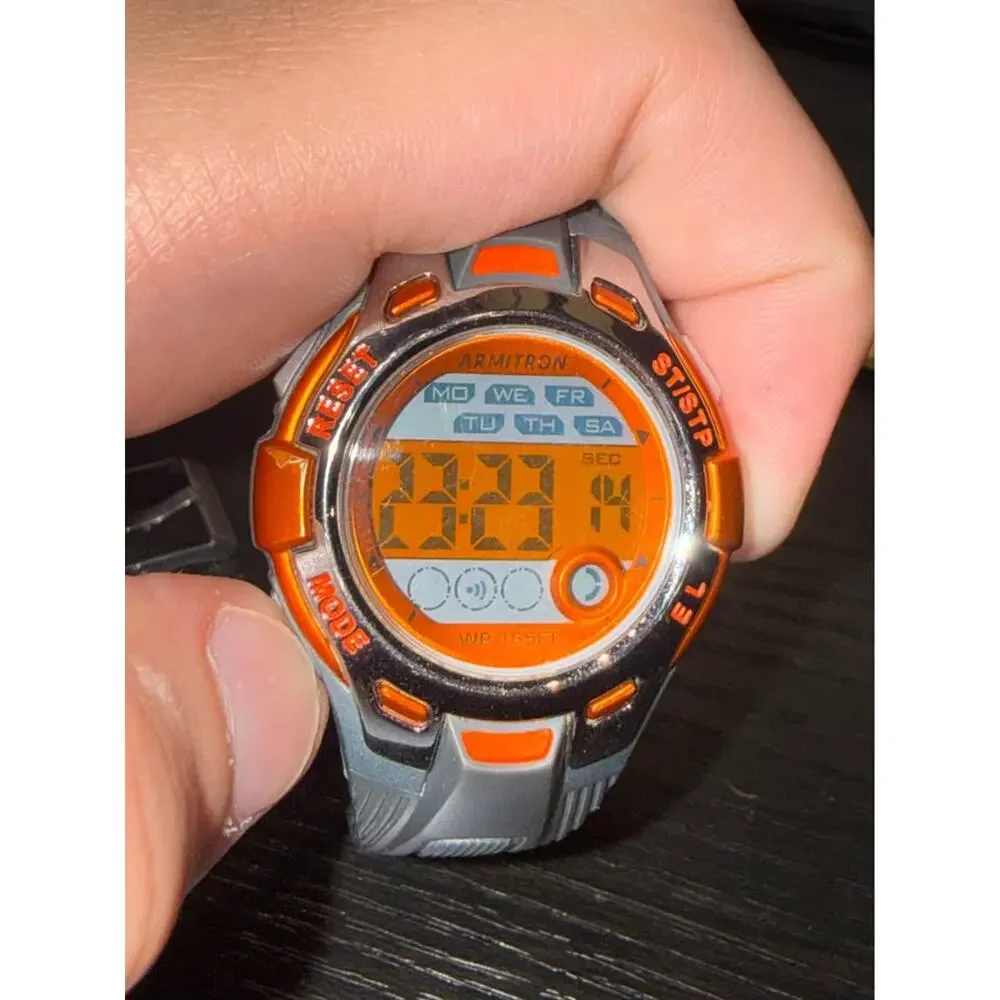 ARMITRON Pro Sport Gray and Orange Digital Watch #45/7054 Unisex (FC107-1Q4548